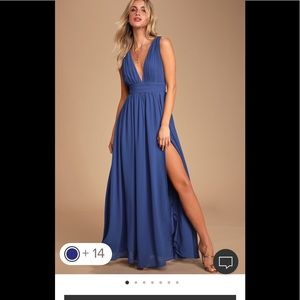 Lulu’s Heavenly Hues Blue prom wedding maxi dress size small